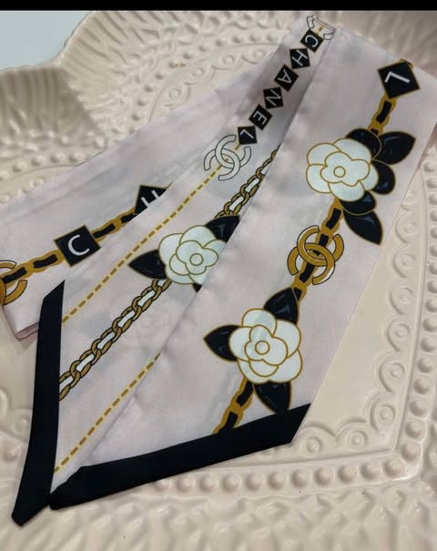 Purse scarf C pink flower