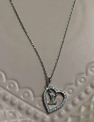 Necklace L heart silver