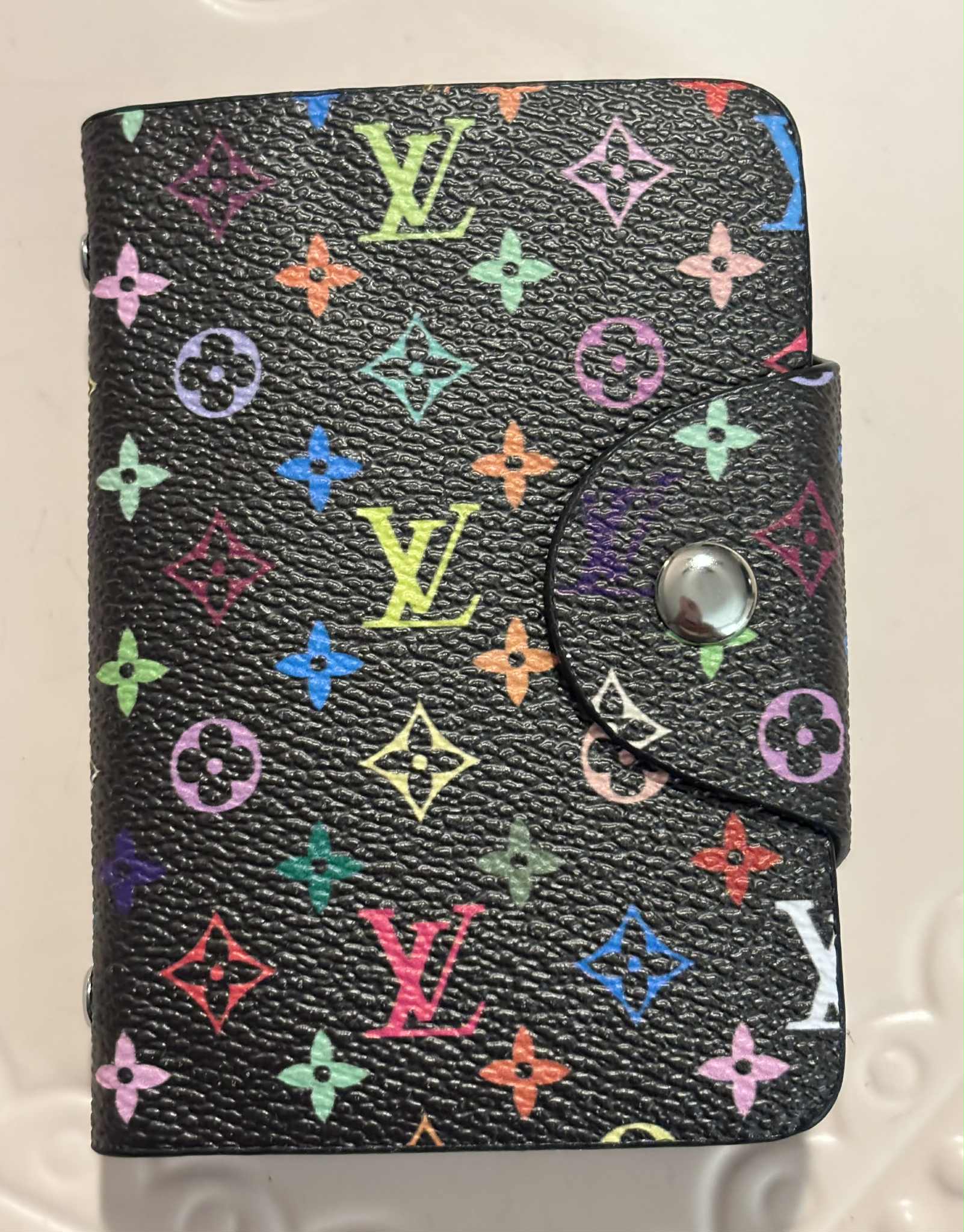 Card holder L plastic multi black