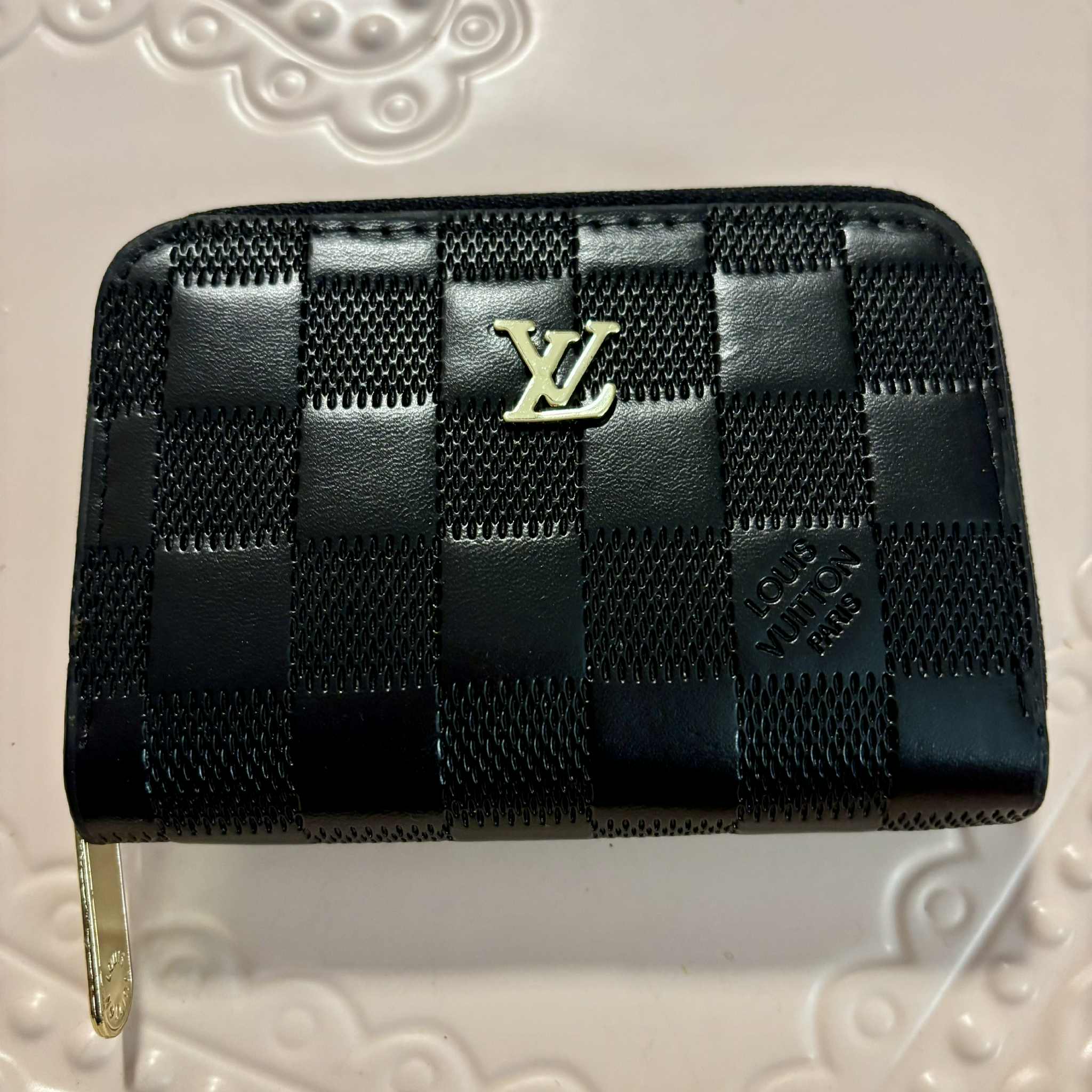 Card holder L zipper black