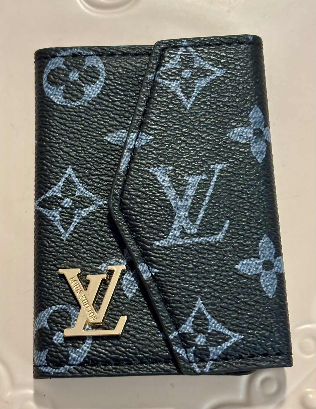 Card holder L accordion blue logo