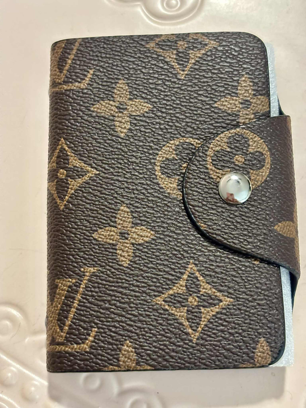 Card holder L plastic brown logo