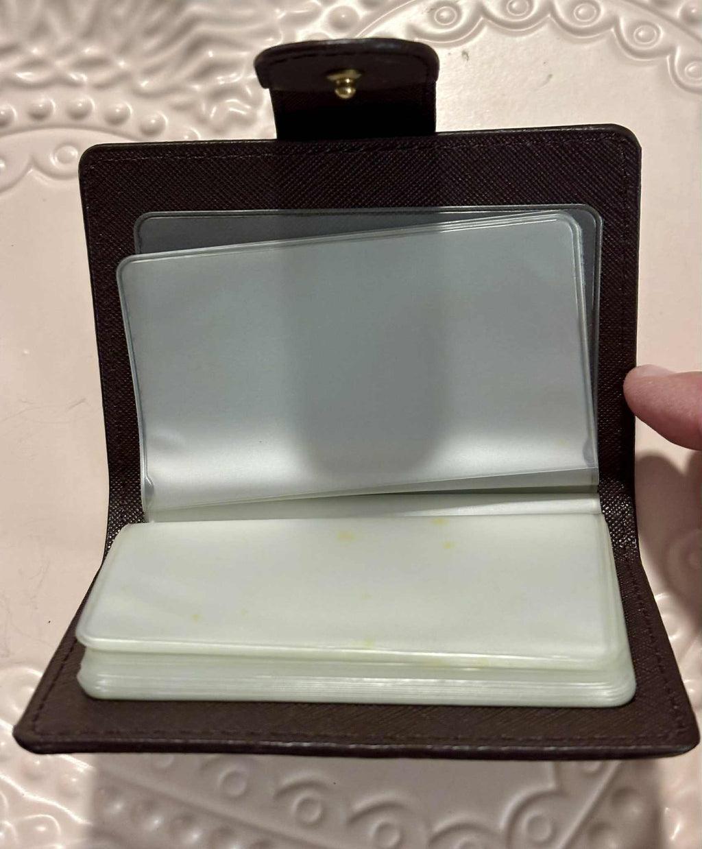 Card holder C plastic brown