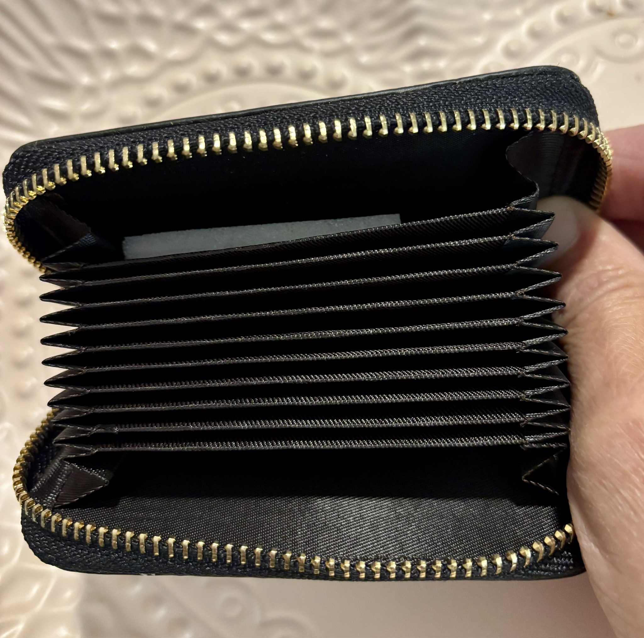 Card holder L zipper checker