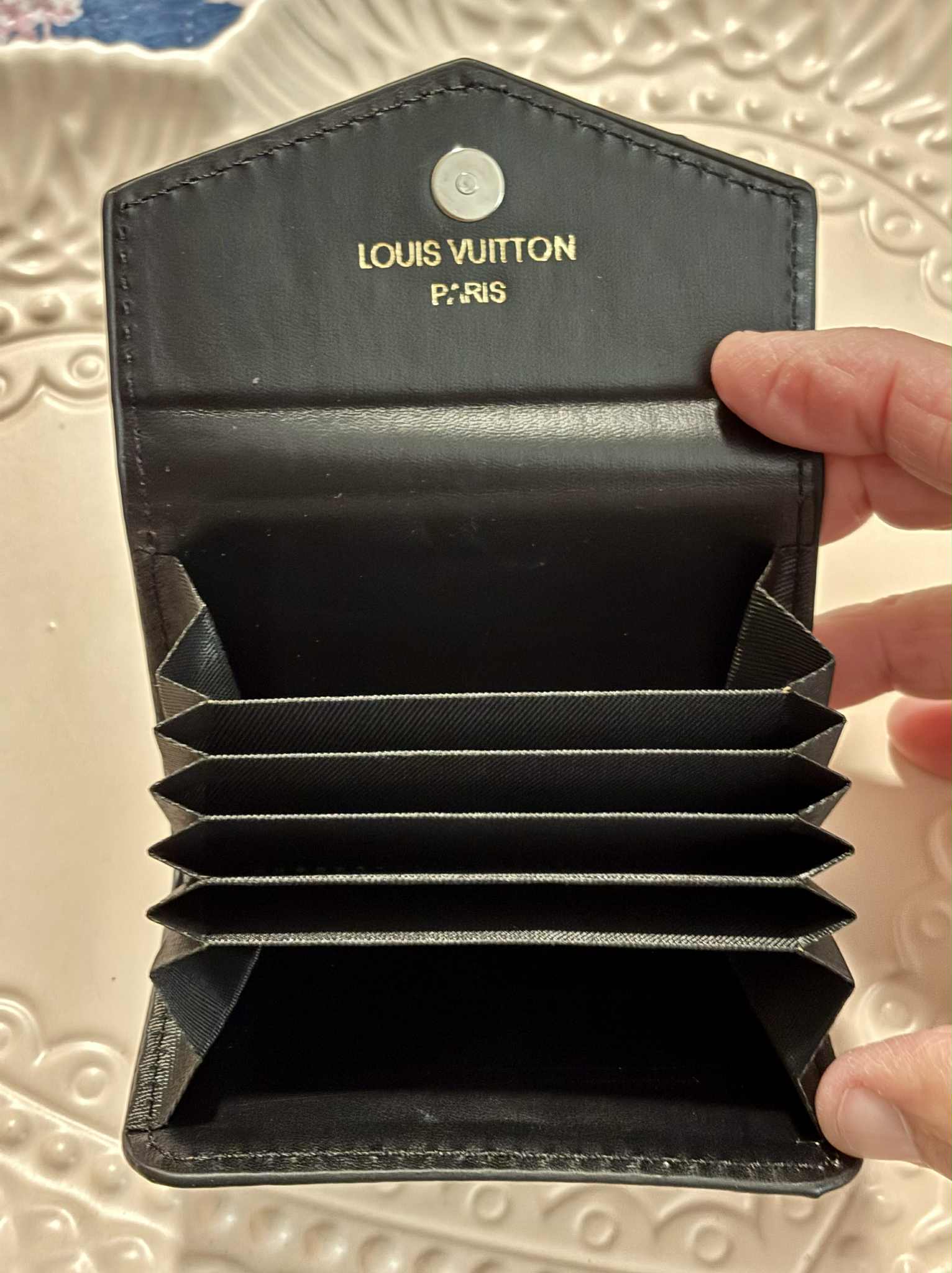 Card holder L accordion blue logo