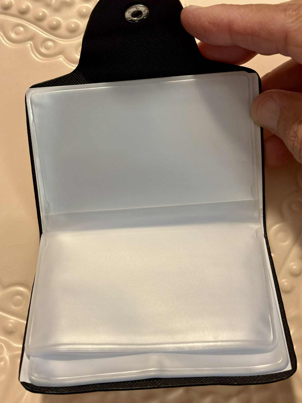 Card holder L plastic multi white