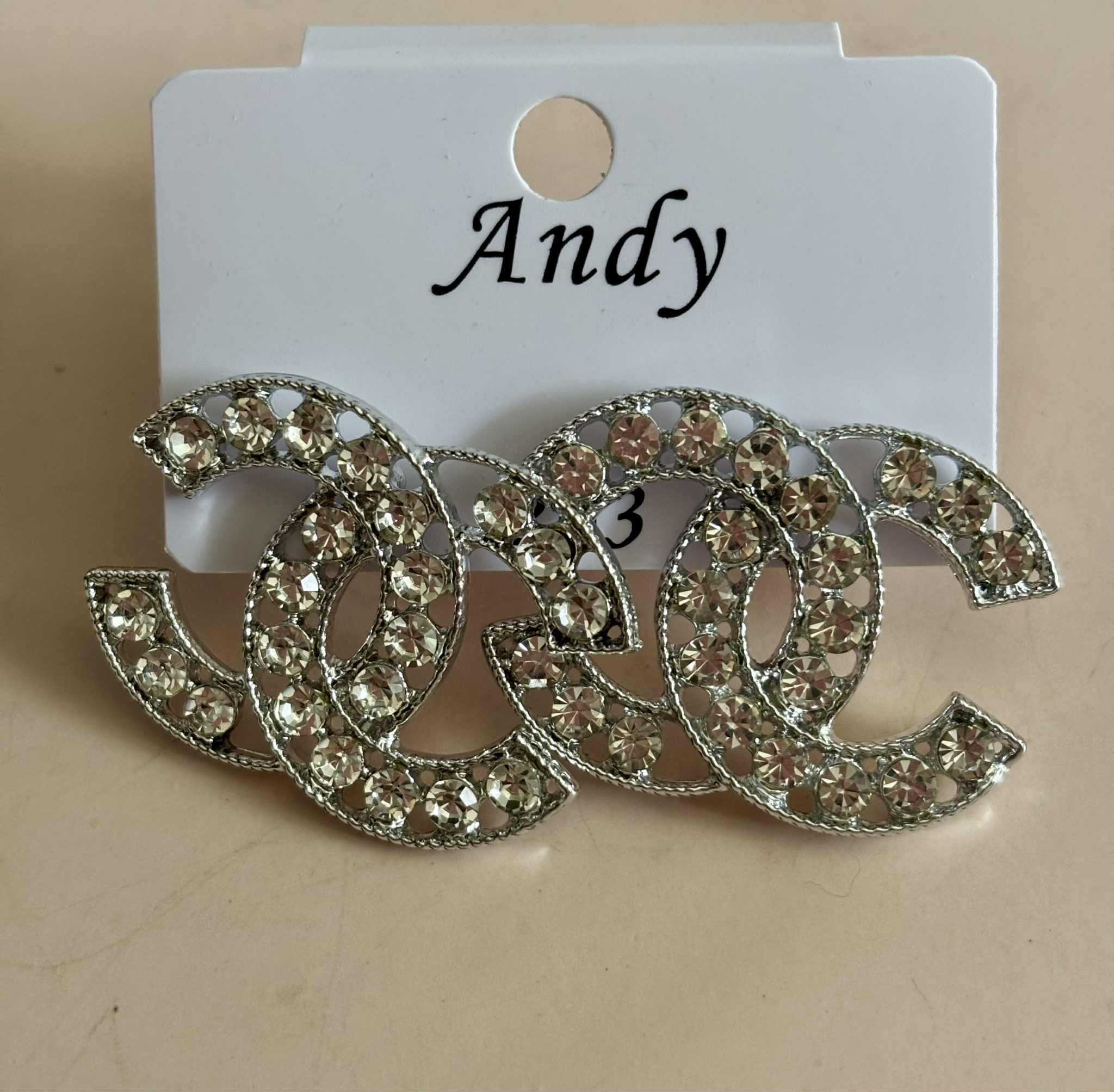 Earrings C big bling silver