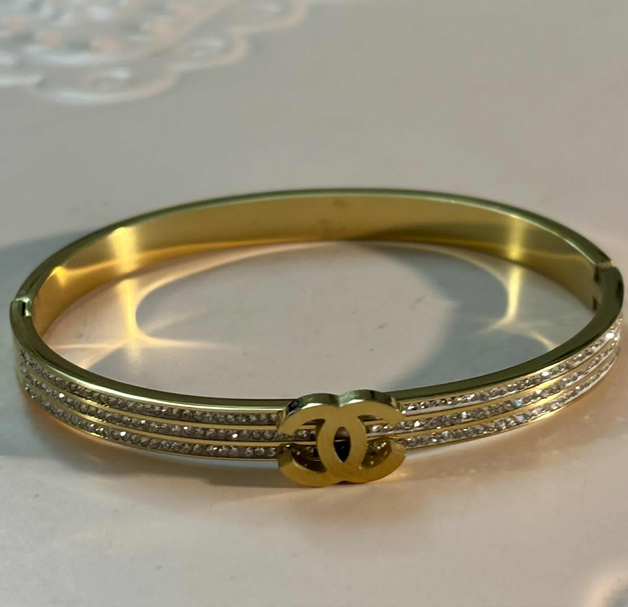 Bangle C bling gold