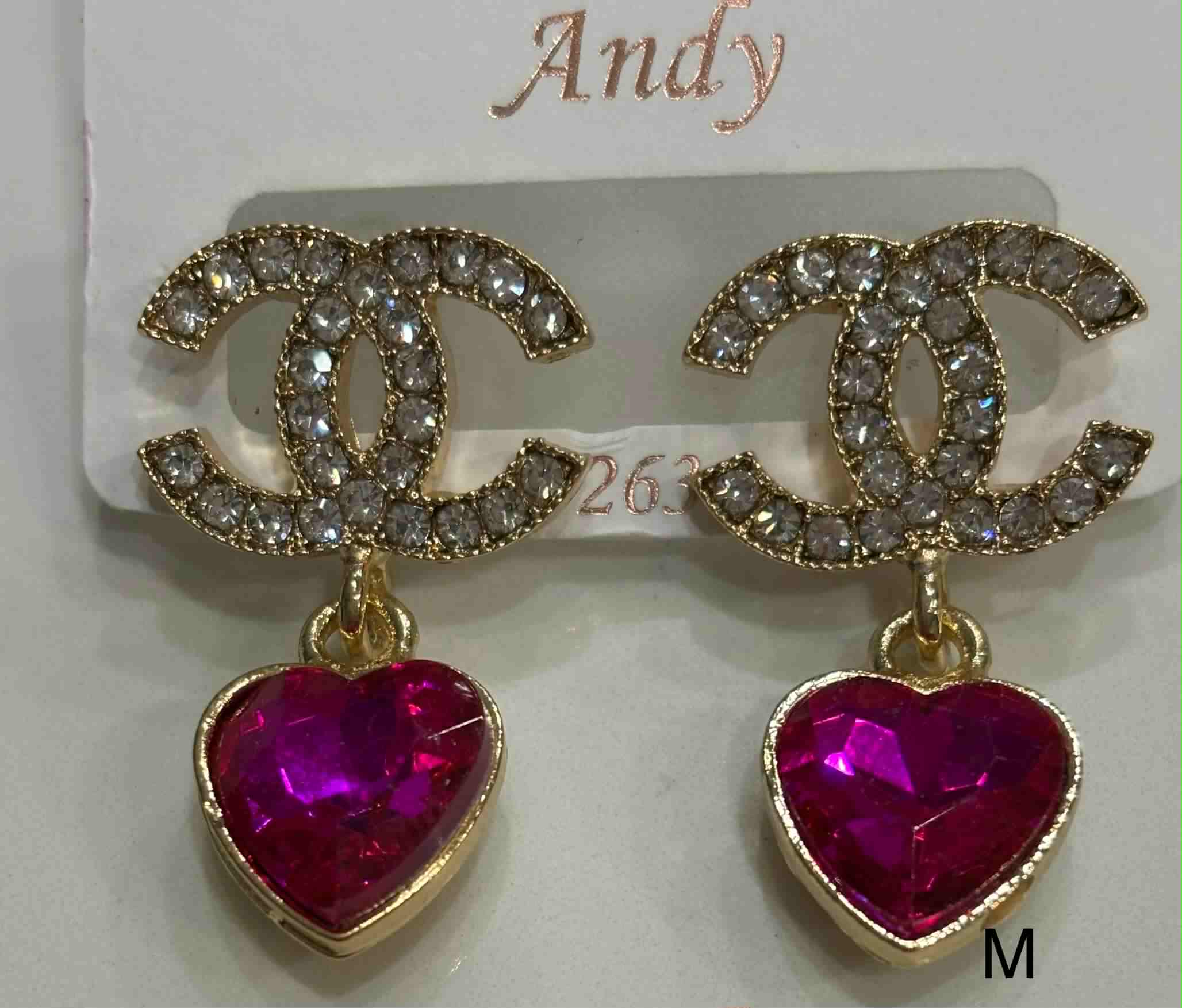 Earrings C fushia heart
