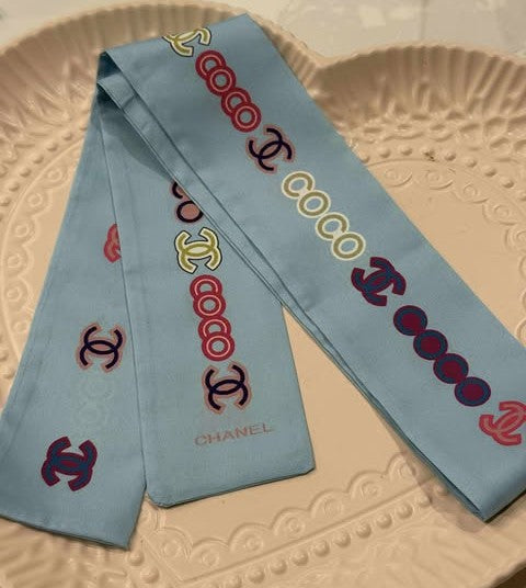 Purse scarf C lite blue coco