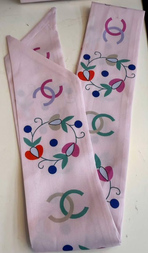 Purse scarf C pink floral
