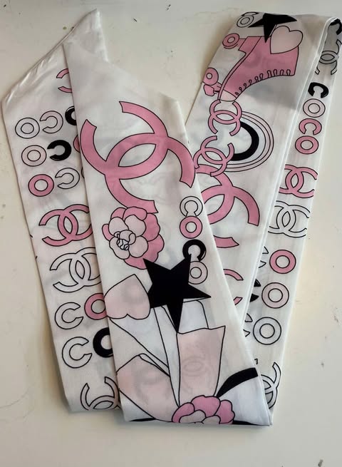 Purse scarf C pink rollerskate