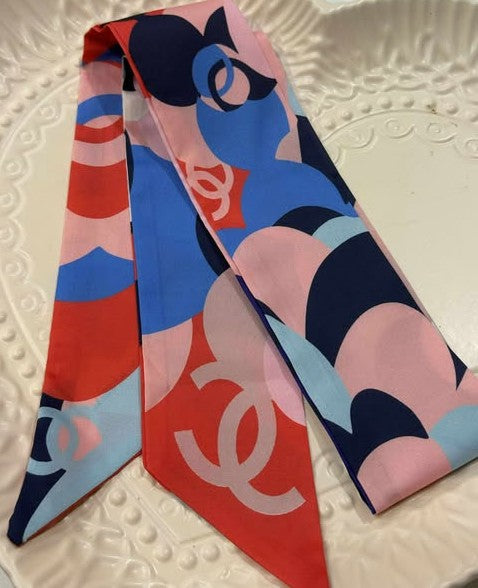 Purse scarf C red multi