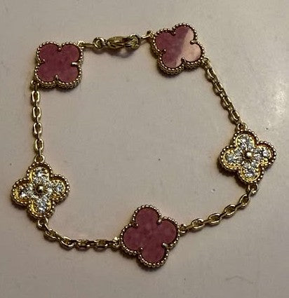 Bracelet flower pink gold