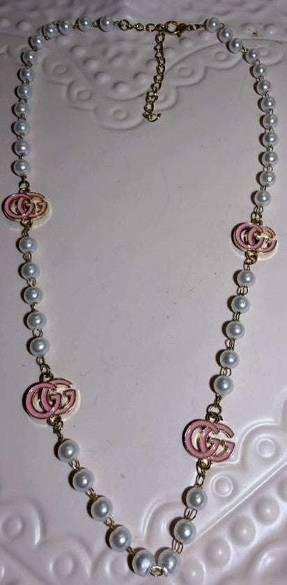 Pearl necklace G pink