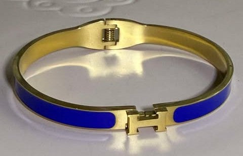 Bangle H blue dark thin