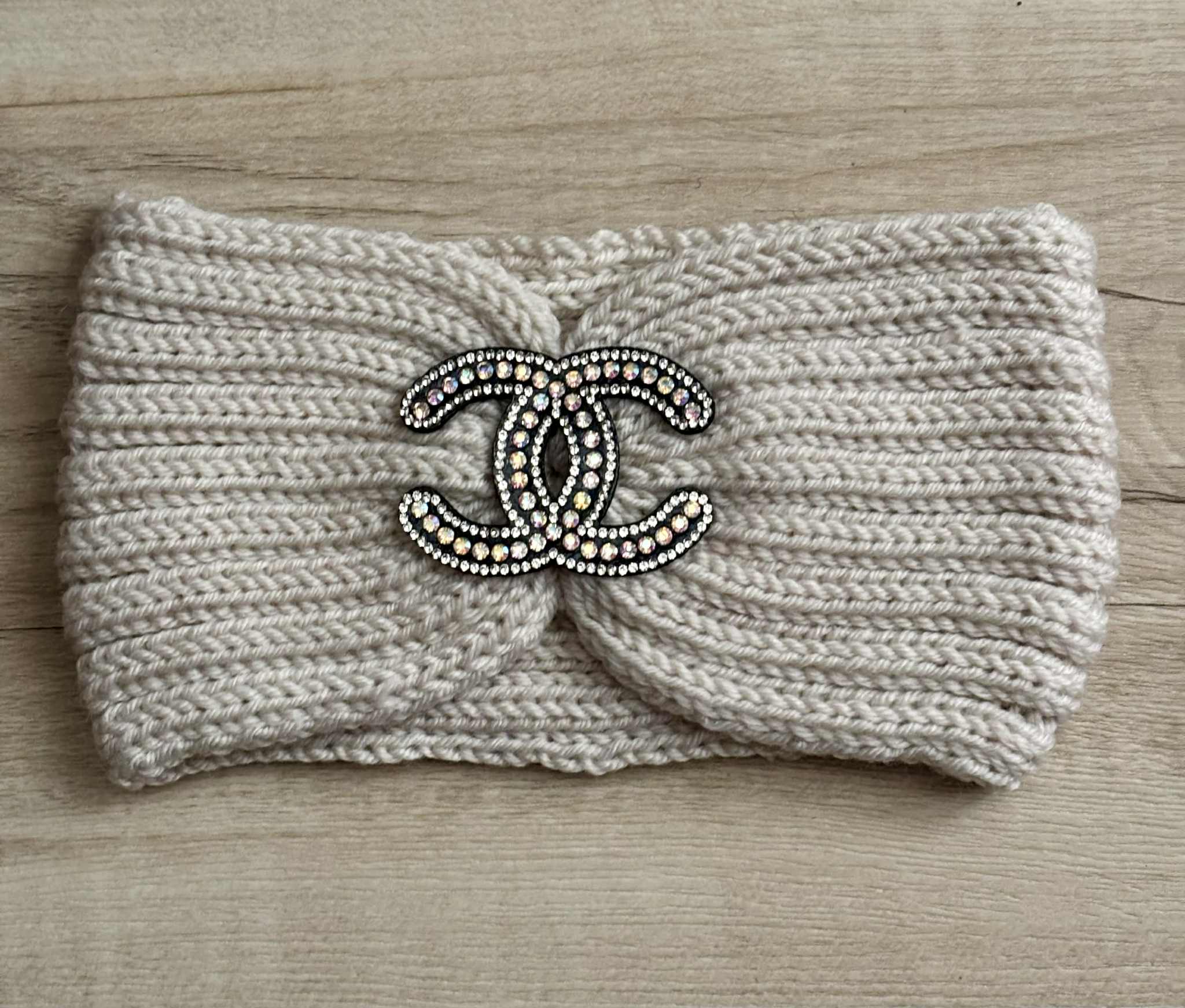 Headband knitted C beige