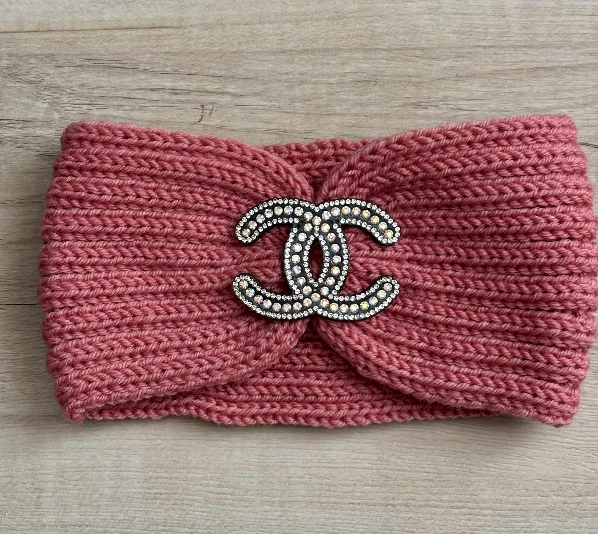 Headband knitted C pink