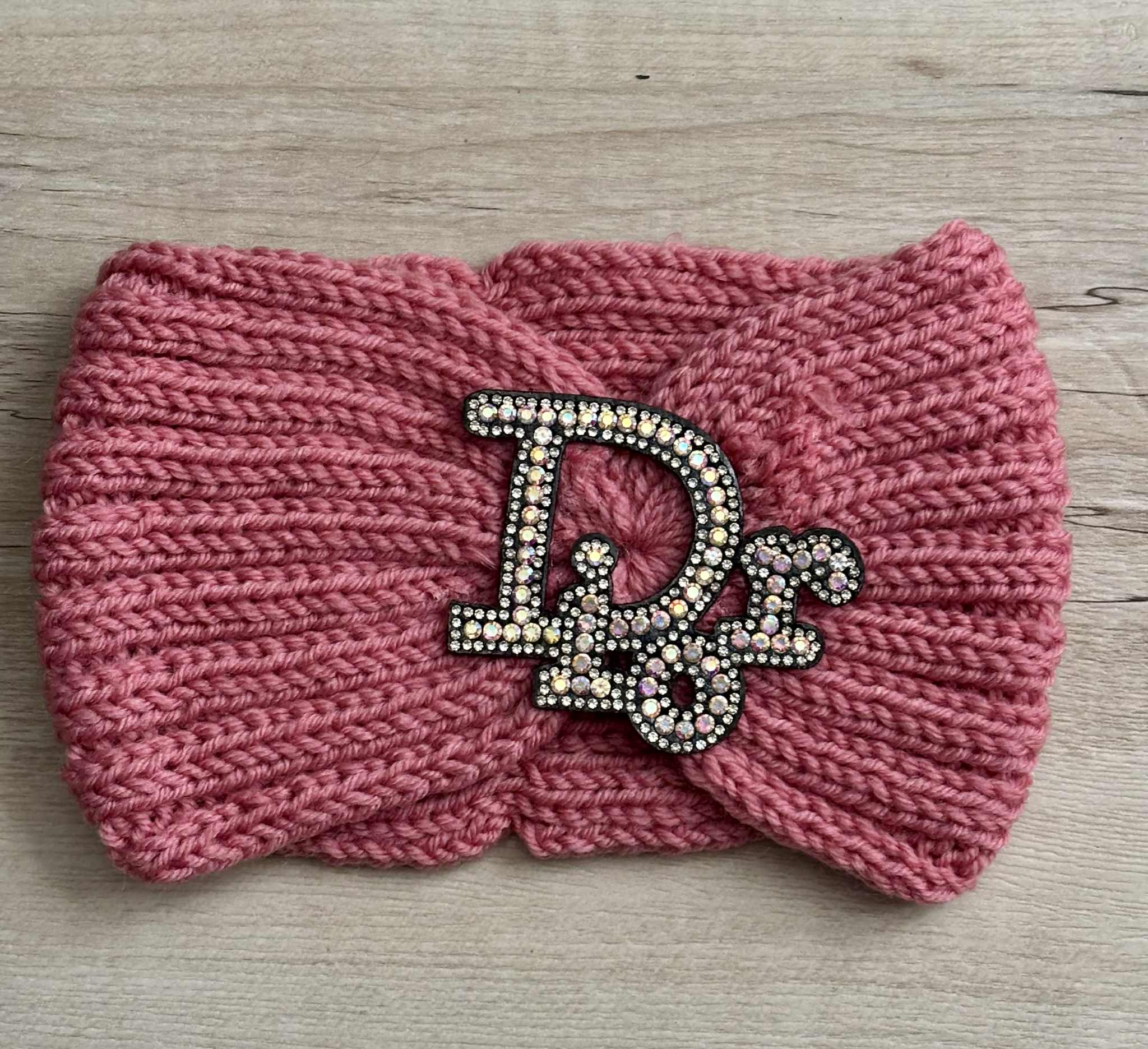 Headband knitted D pink