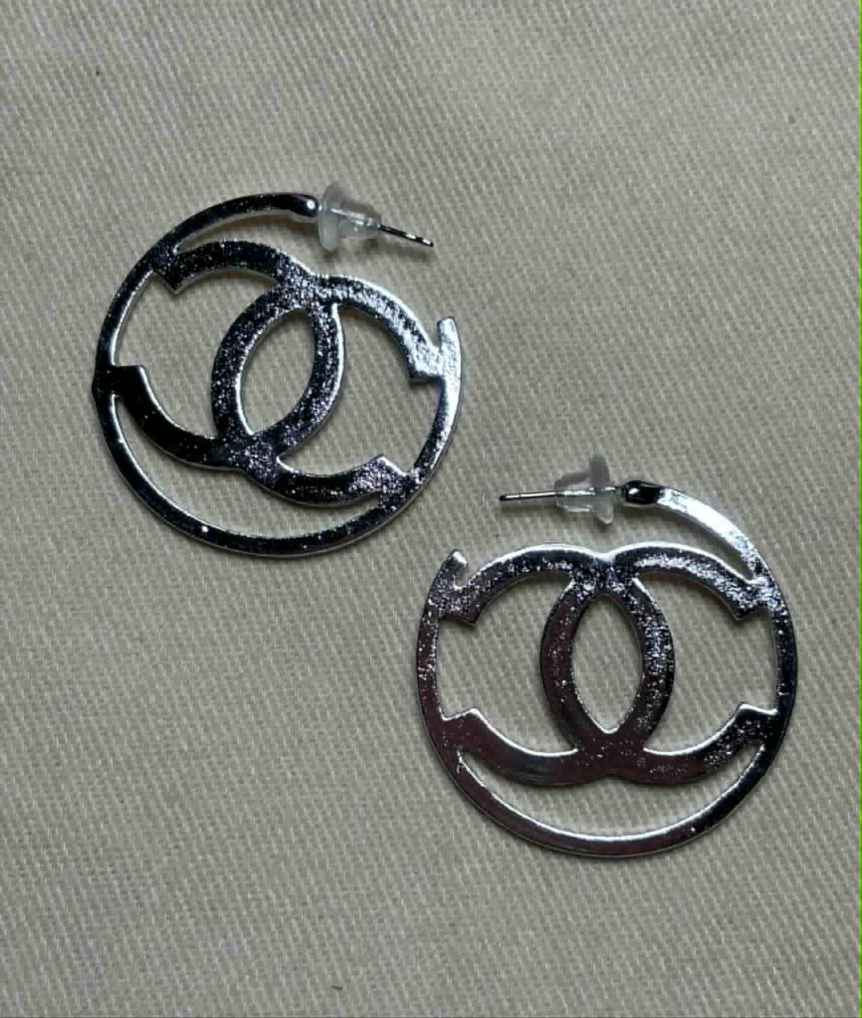 Earrings hoop C silver