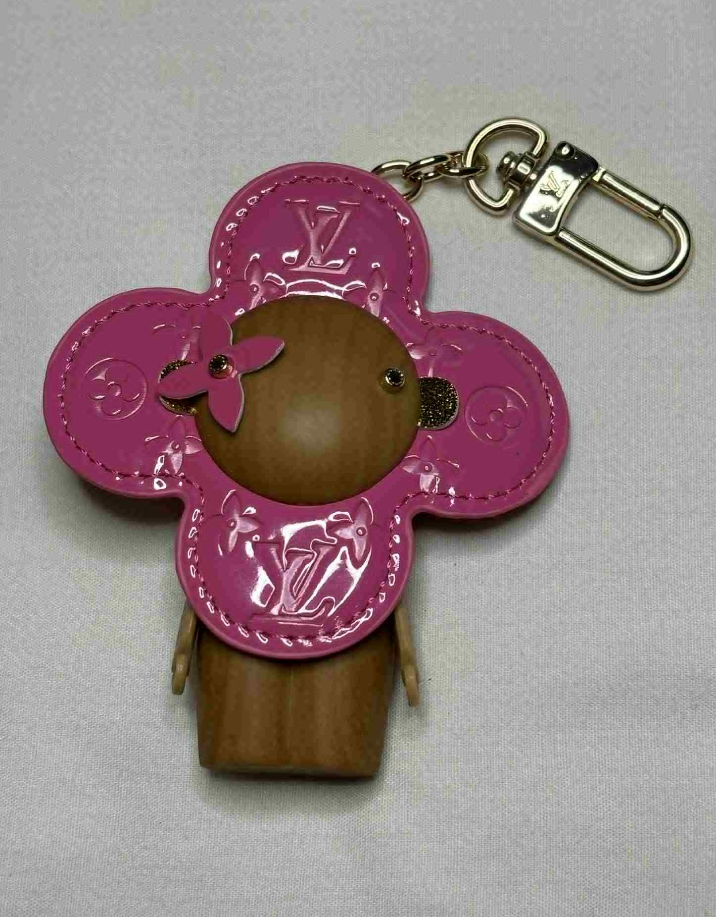 Keychain L hot pink flower