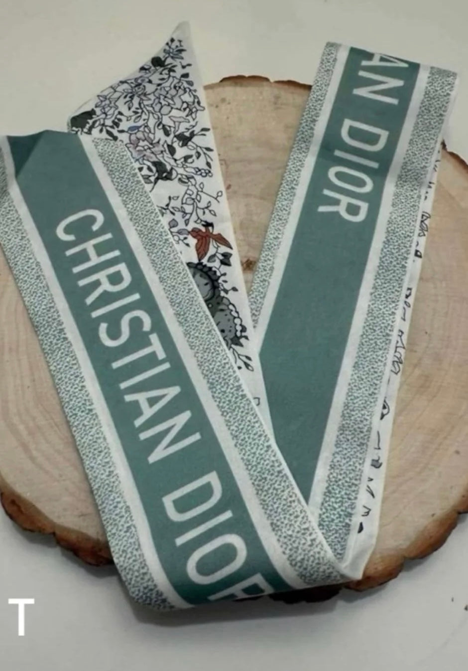 Purse scarf CD green floral