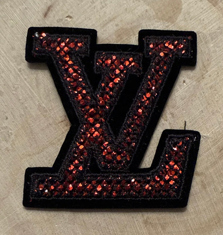 Patch L red glitter
