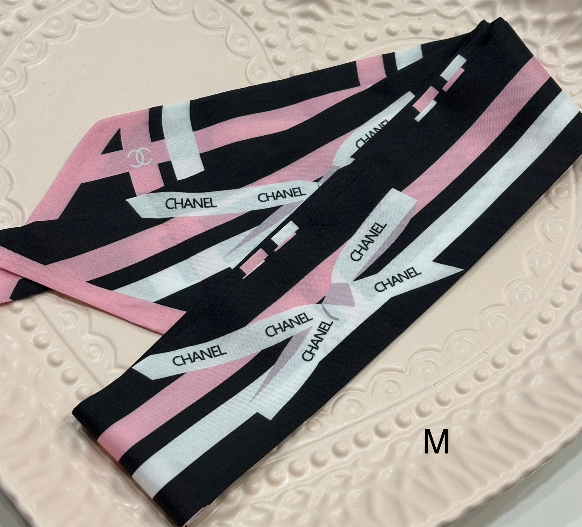 Purse scarf C black ribbon