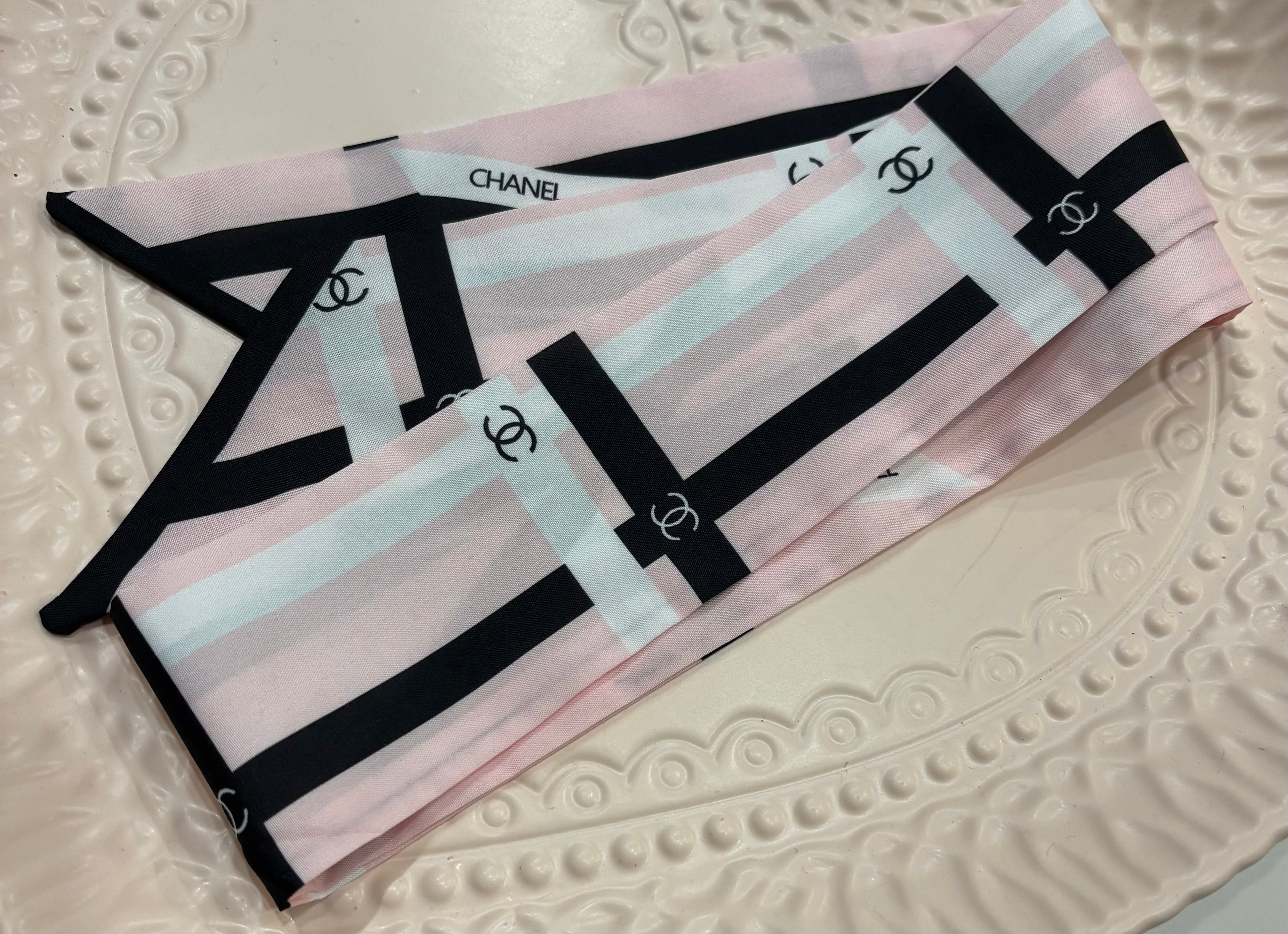 Purse scarf C pink ribbon