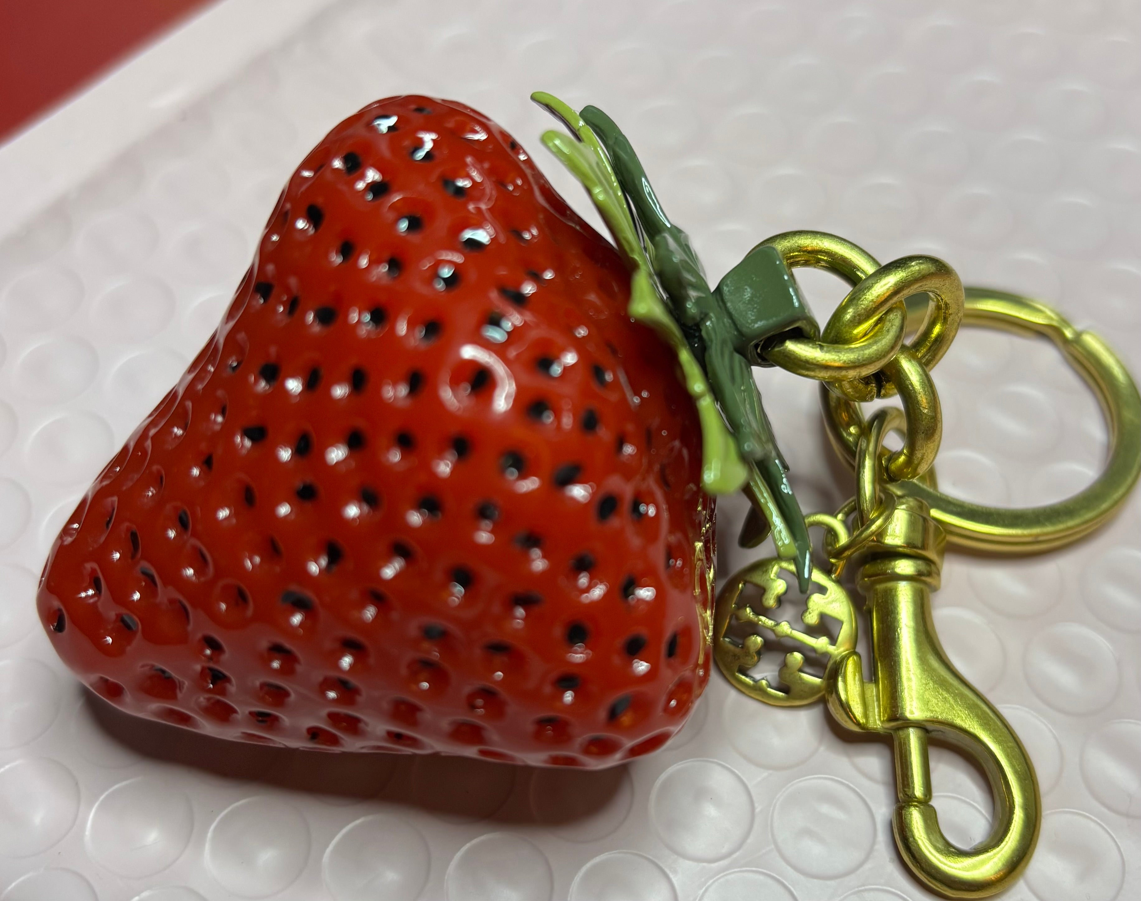 Keychain red strawberry BIG