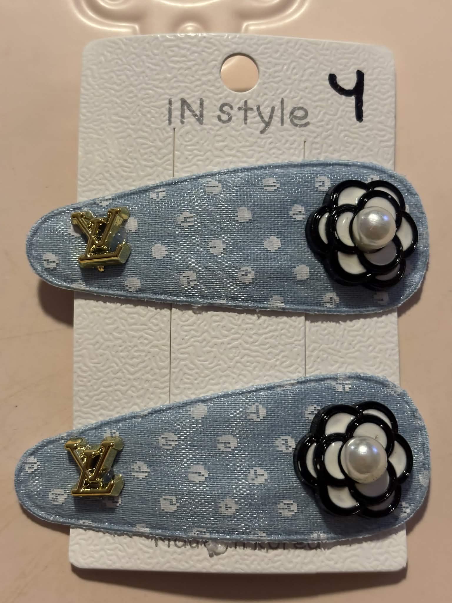 Hair clips jean L #4
