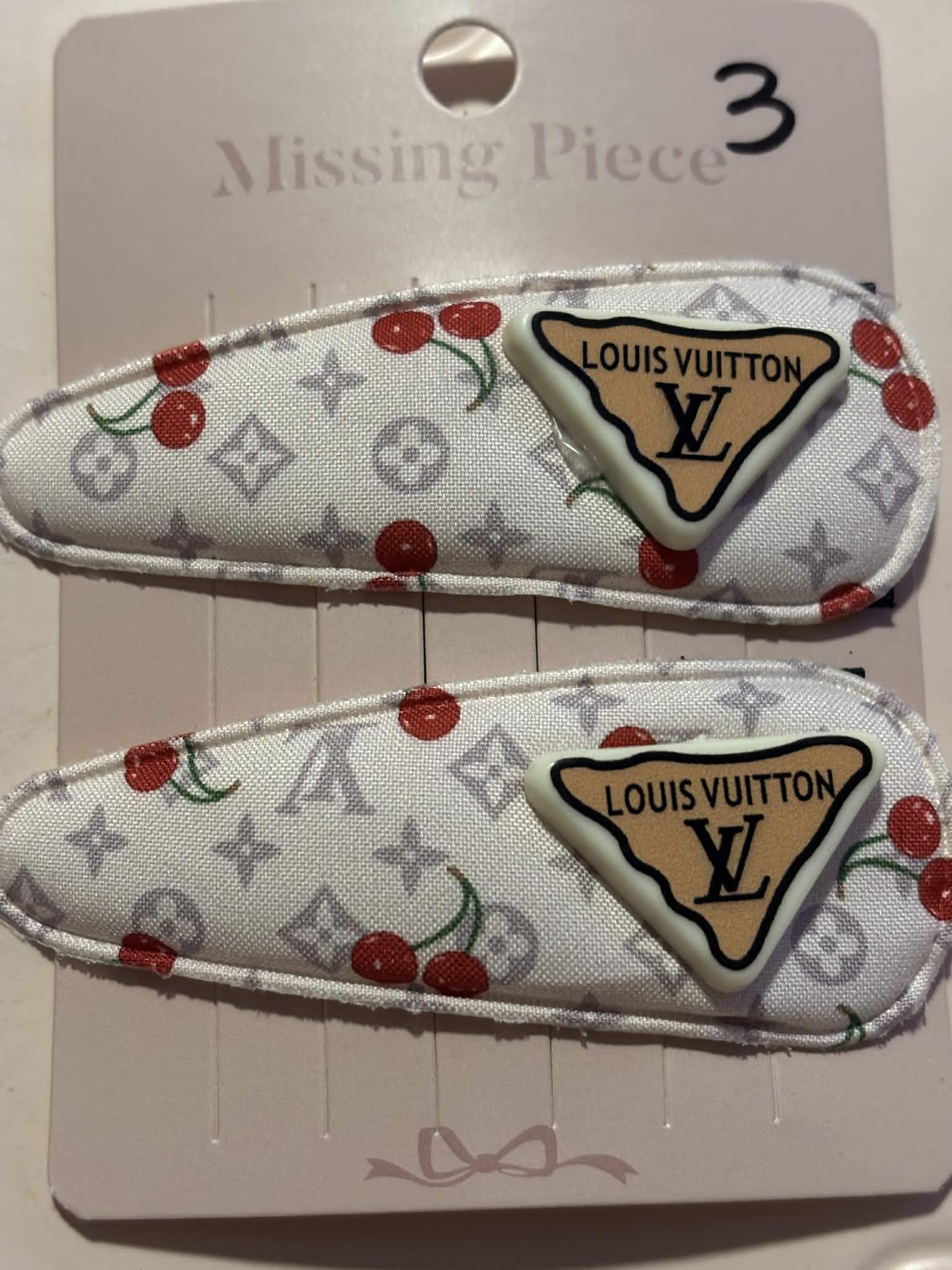 Hair clips jean L cherry #3