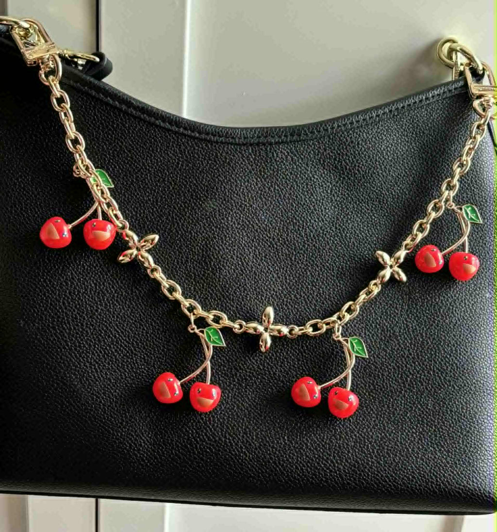 Keychain L bag chain cherry faces
