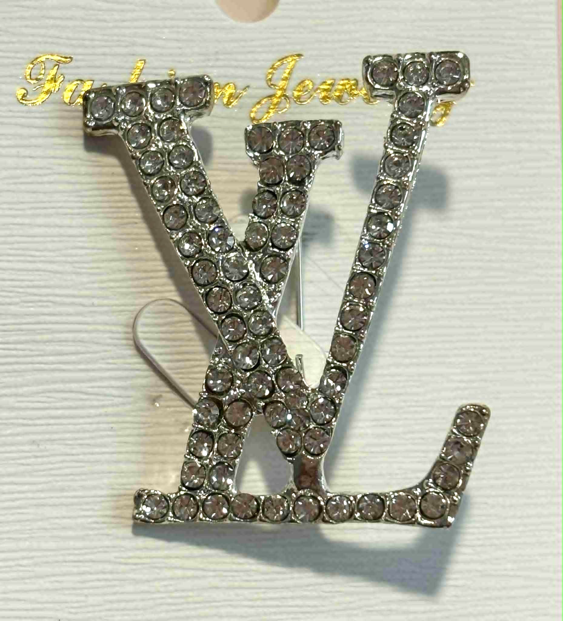 Broach L bling silver