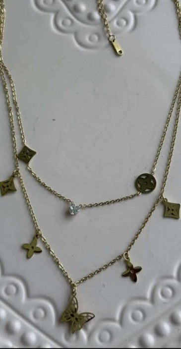 Necklace L butterfly gold