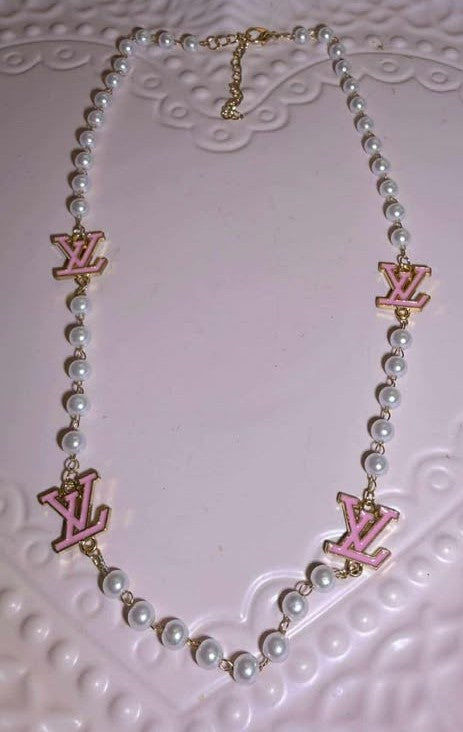 Pearl necklace L pink