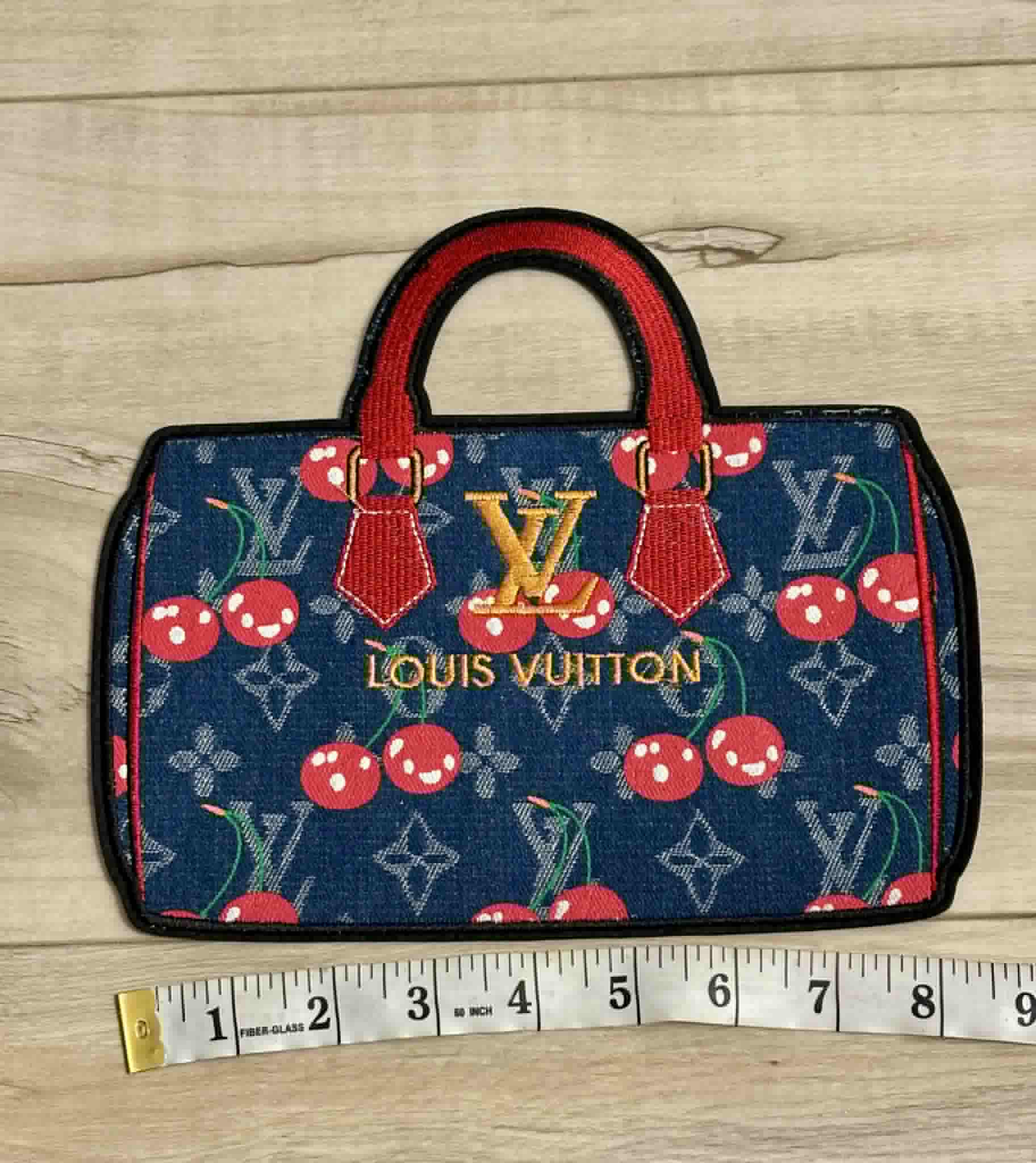 Patch L purse dark blue