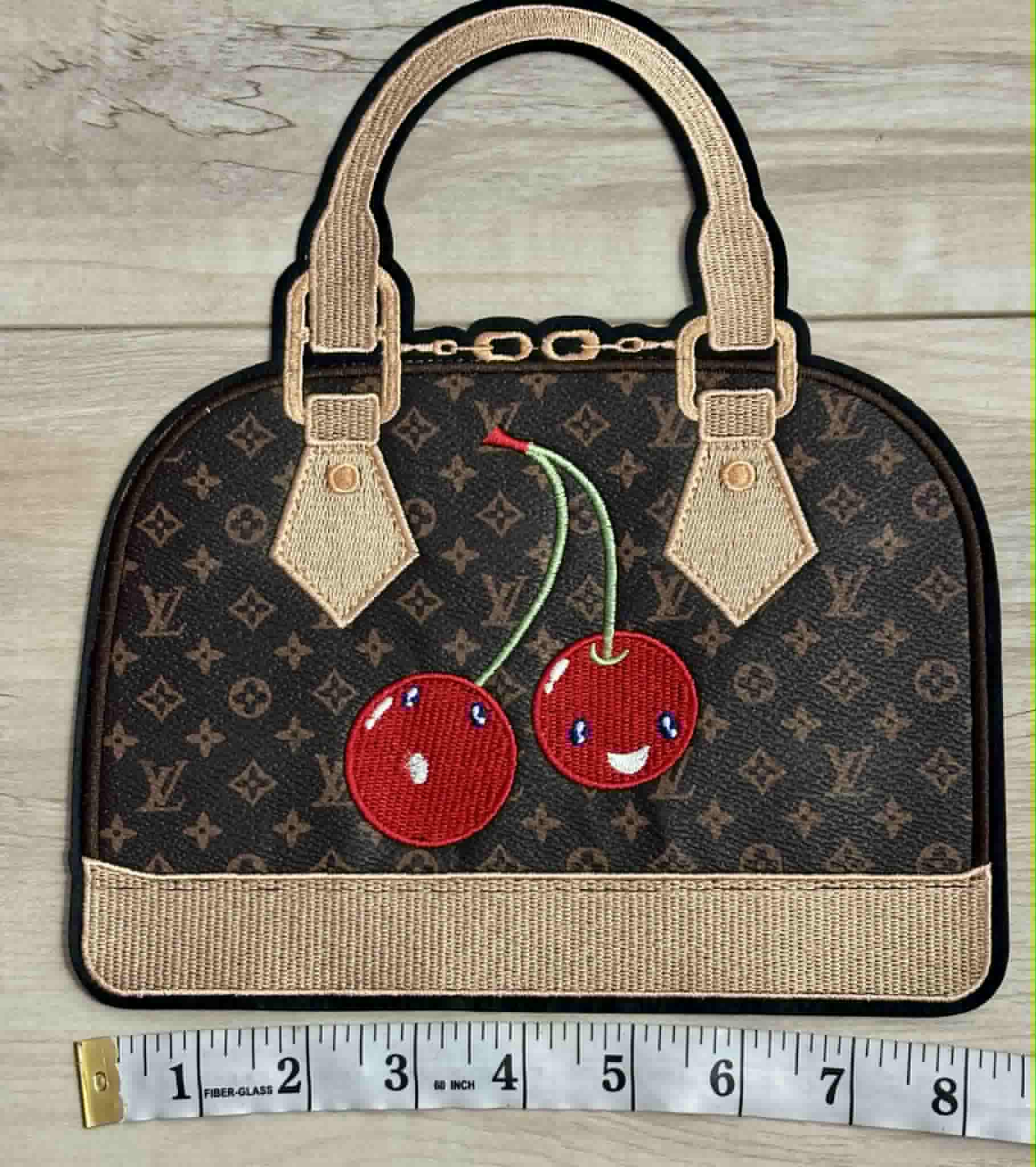 Patch L purse w/cherry 2