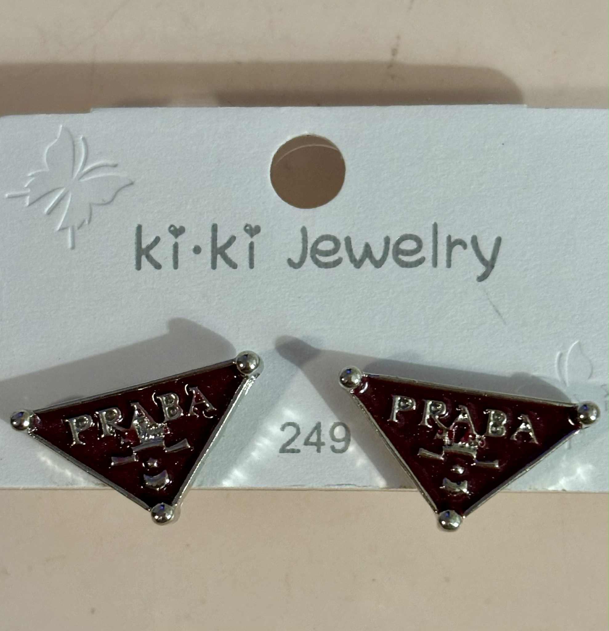 Earrings P tiny black silver