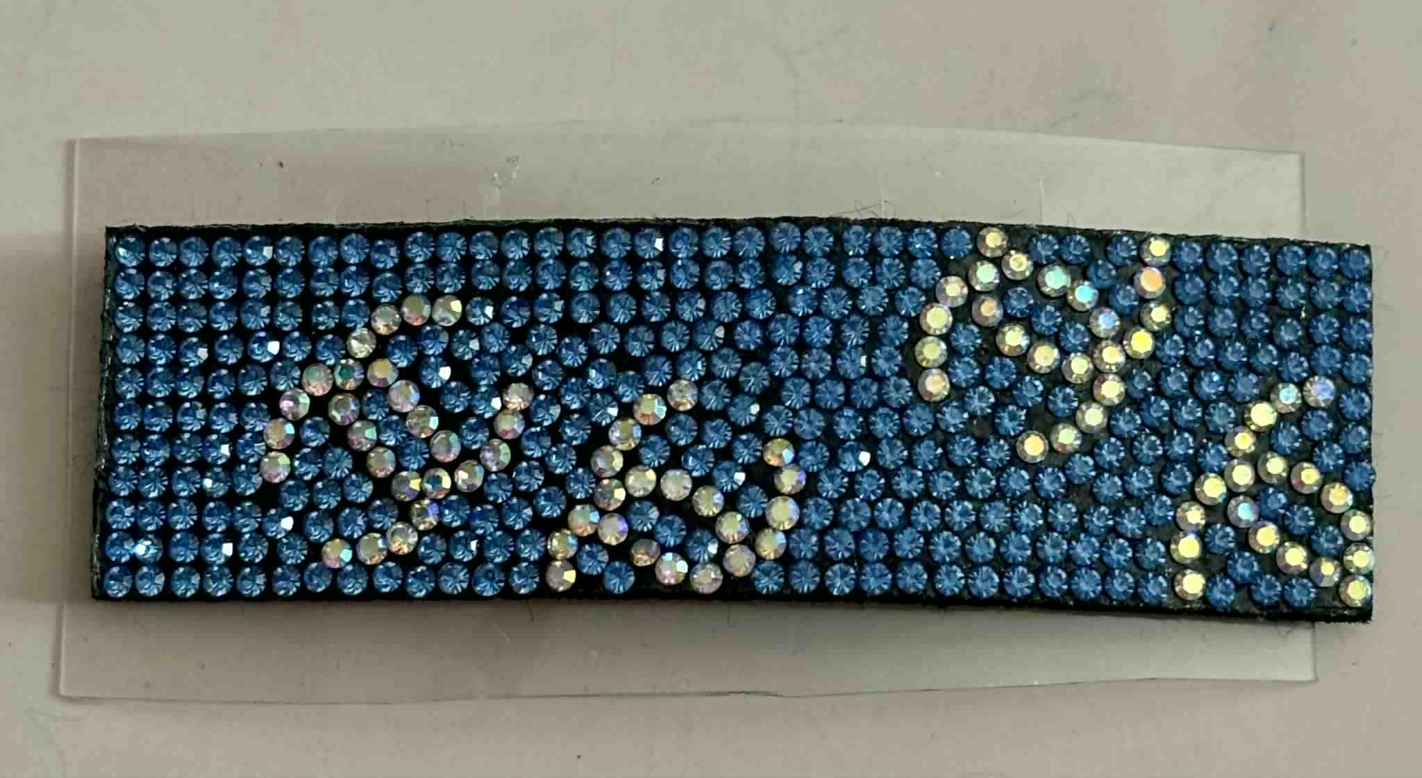 Hair clip C glitter square blue