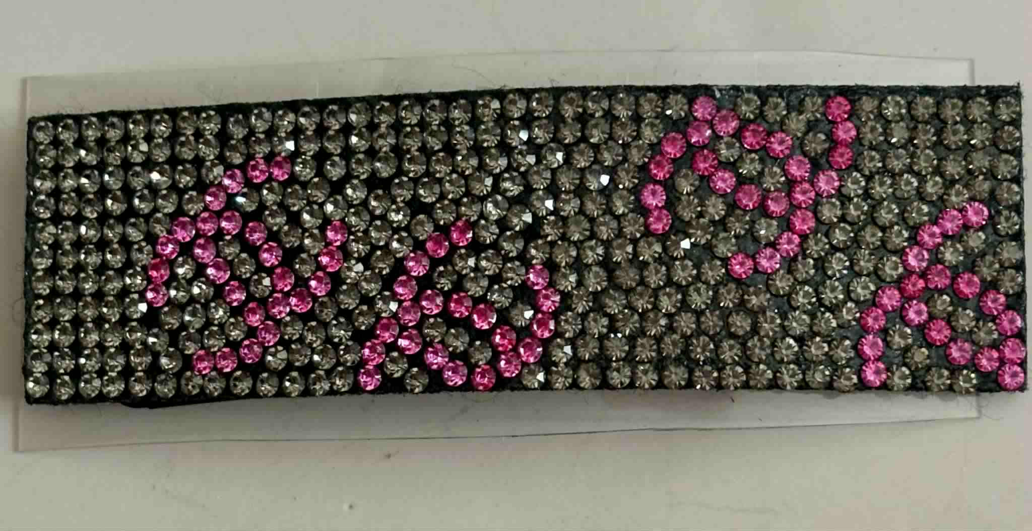 Hair clip C glitter square plum