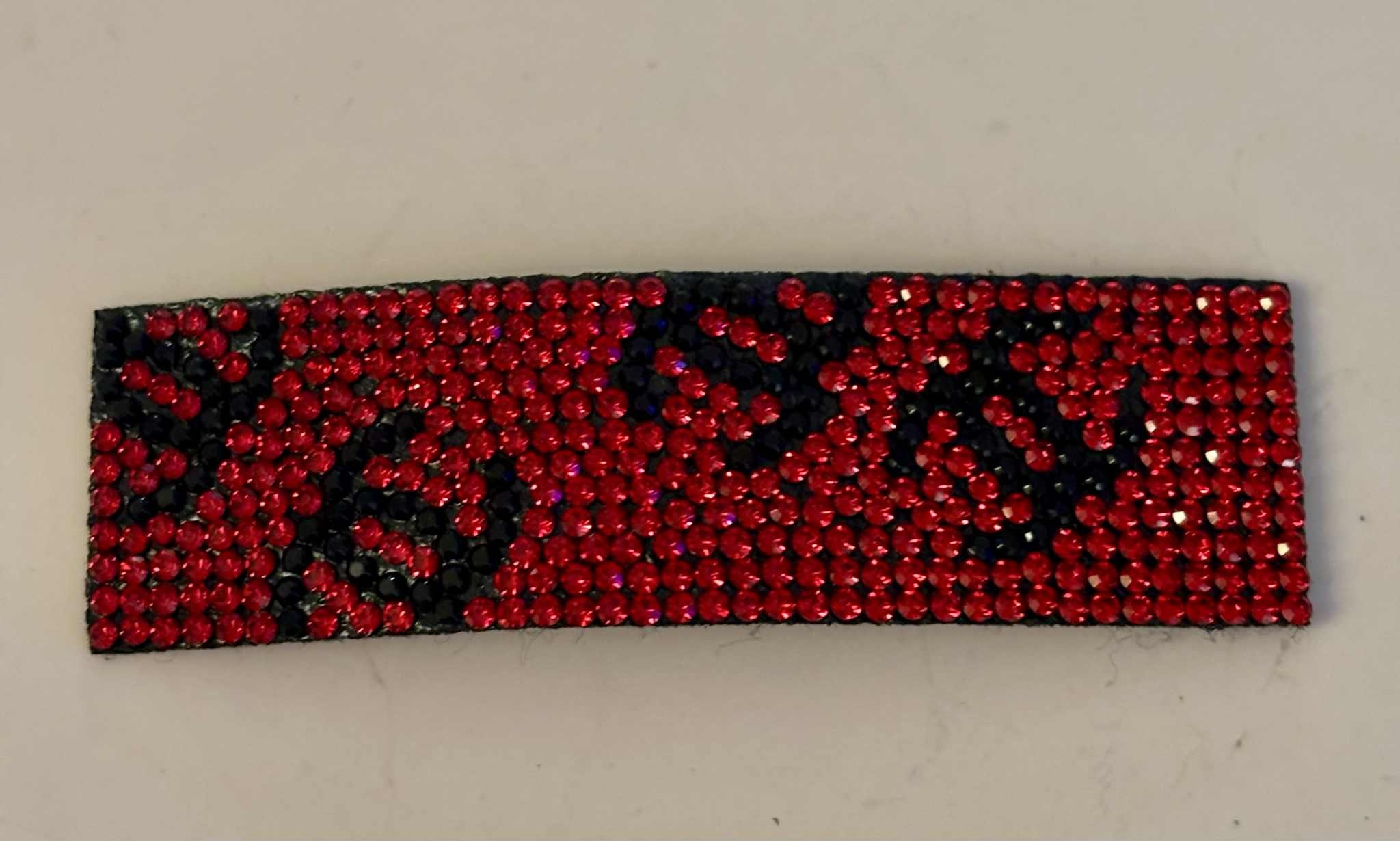 Hair clip C glitter square red