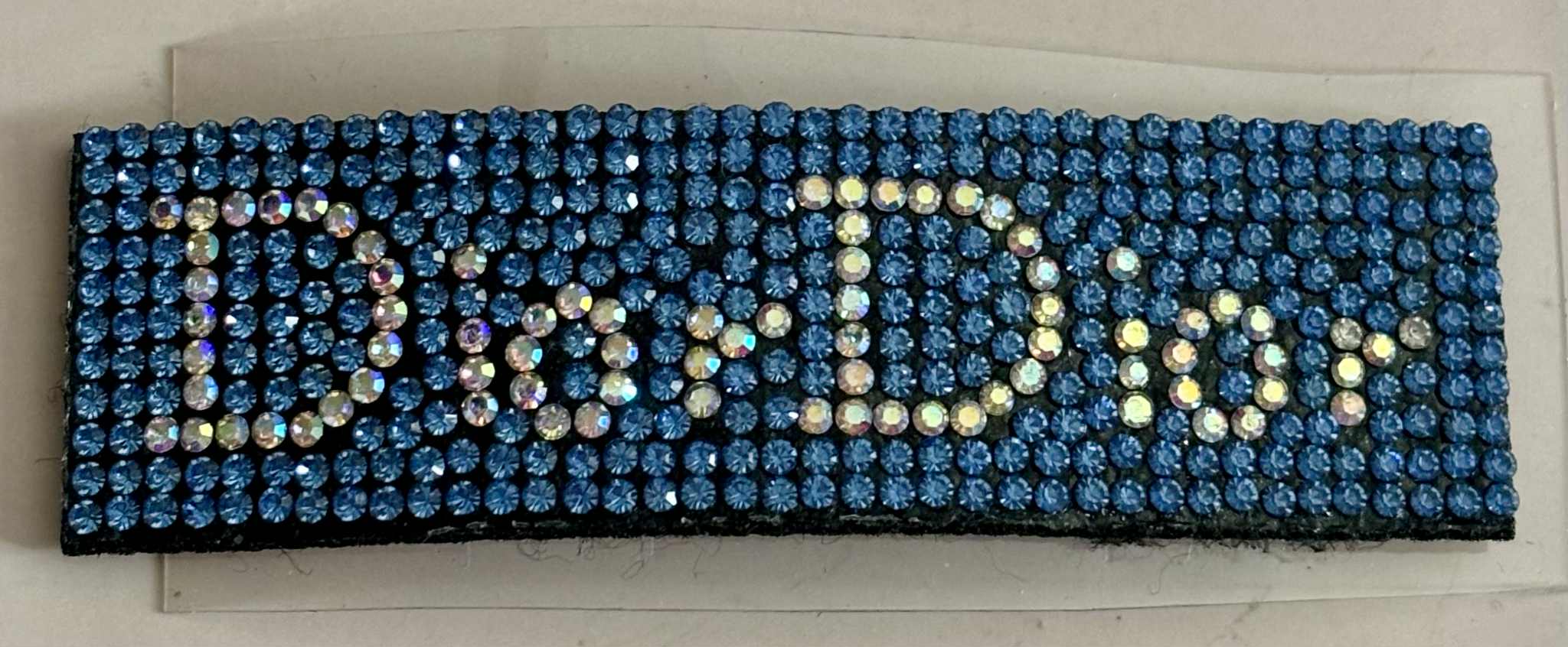 Hair clip D glitter square blue