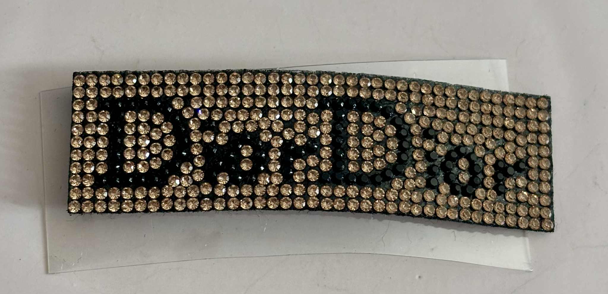 Hair clip D glitter square gold