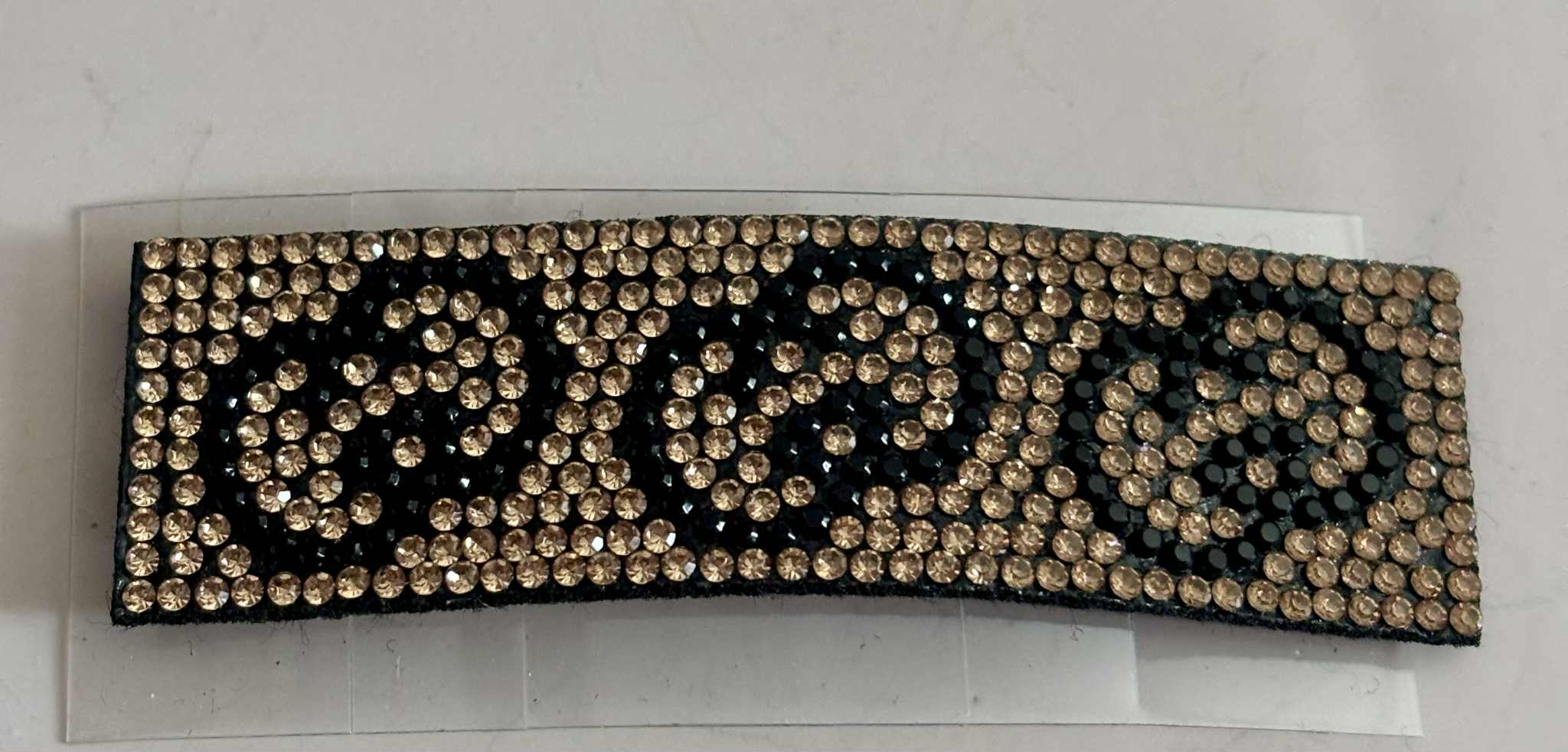 Hair clip G glitter square gold