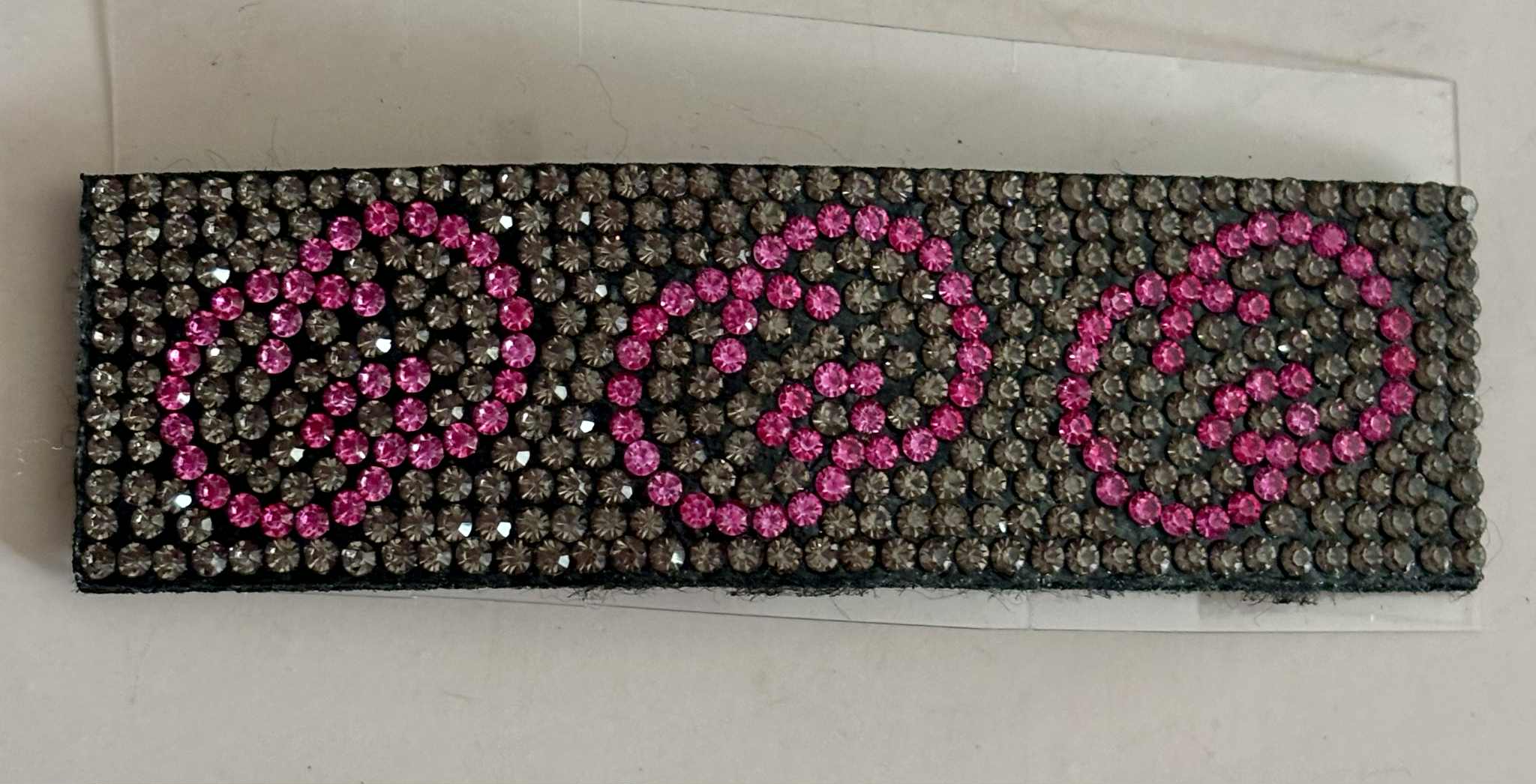 Hair clip G glitter square plum