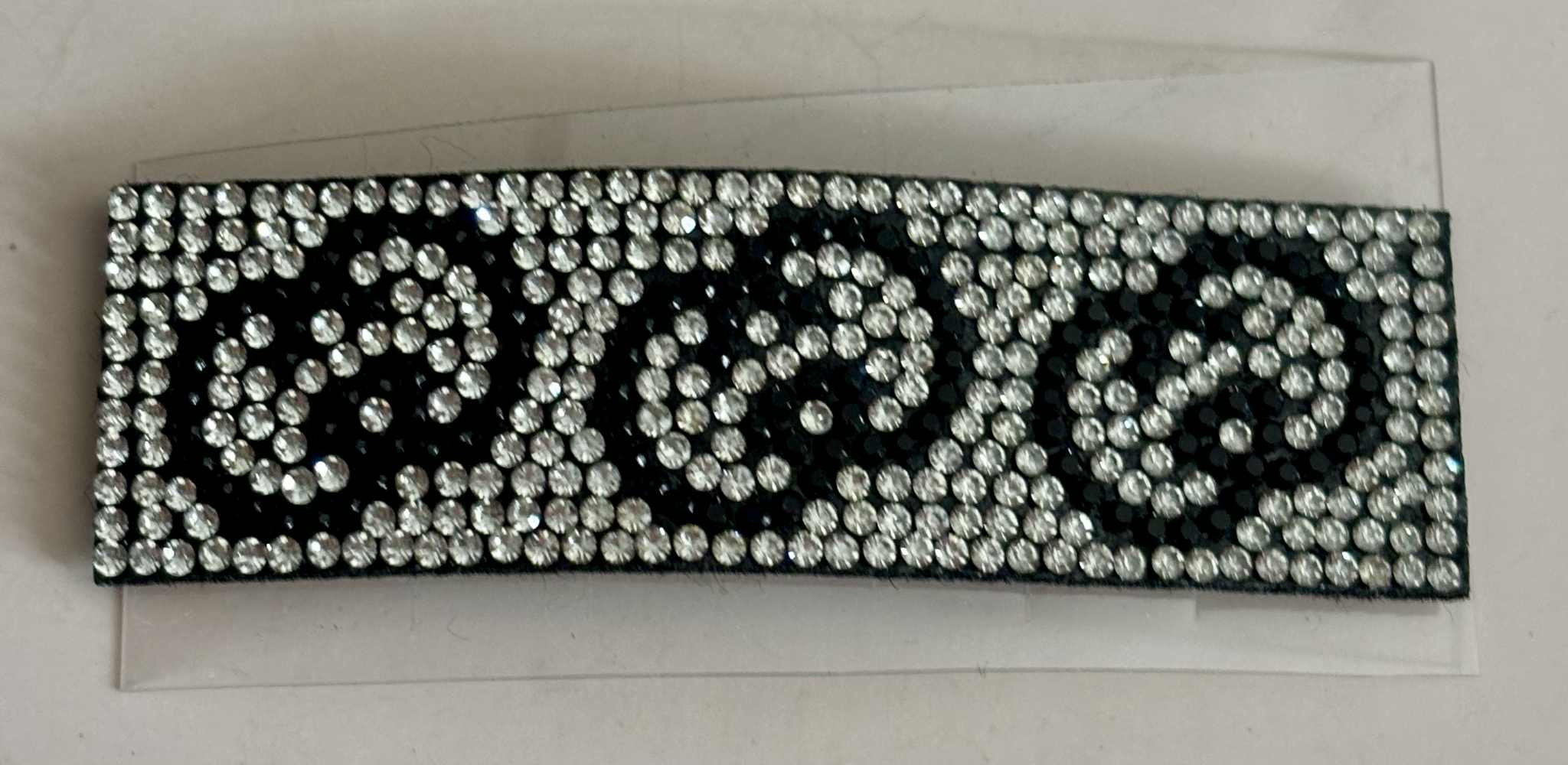 Hair clip G glitter square silver