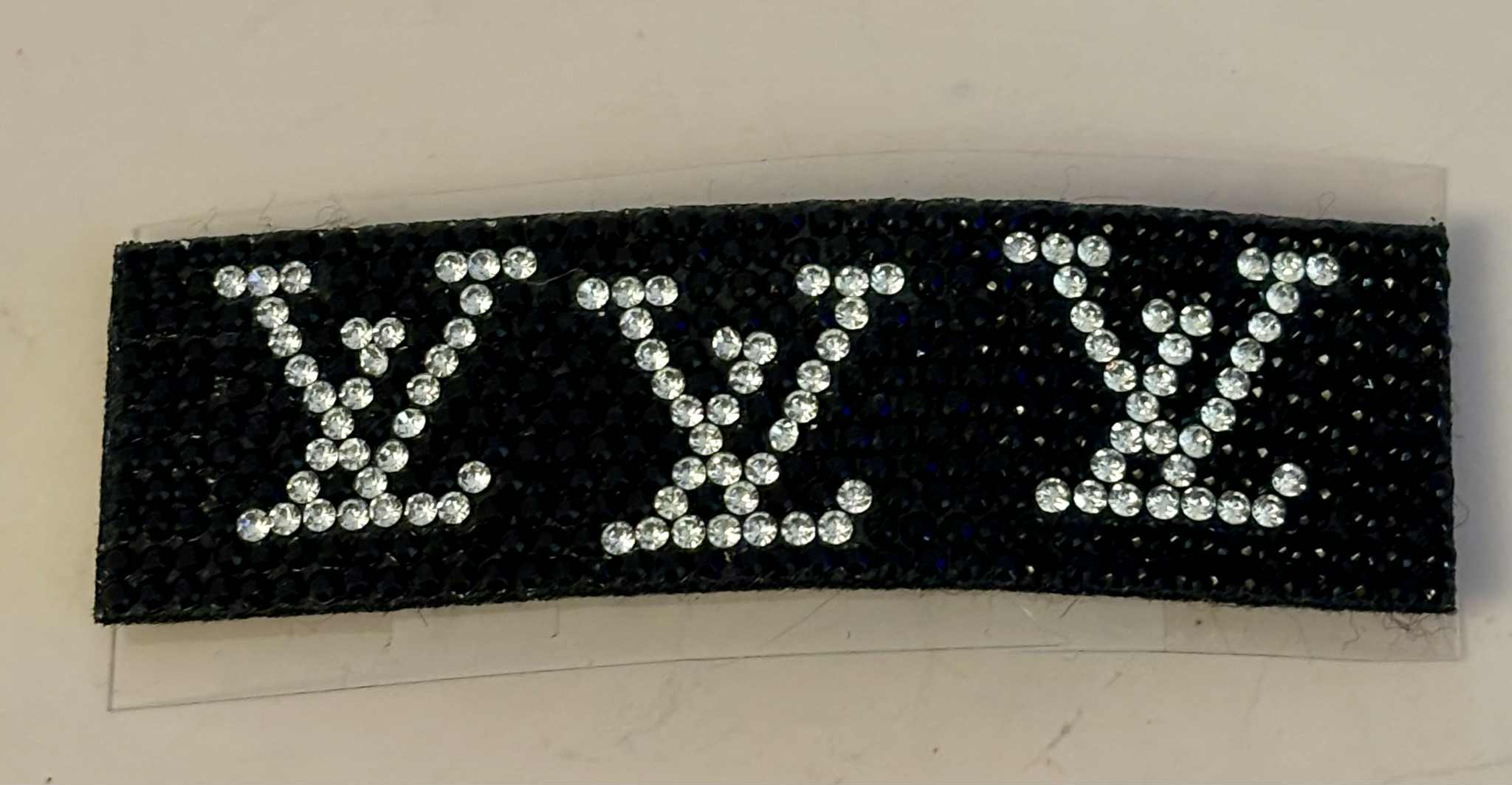 Hair clip L glitter square black