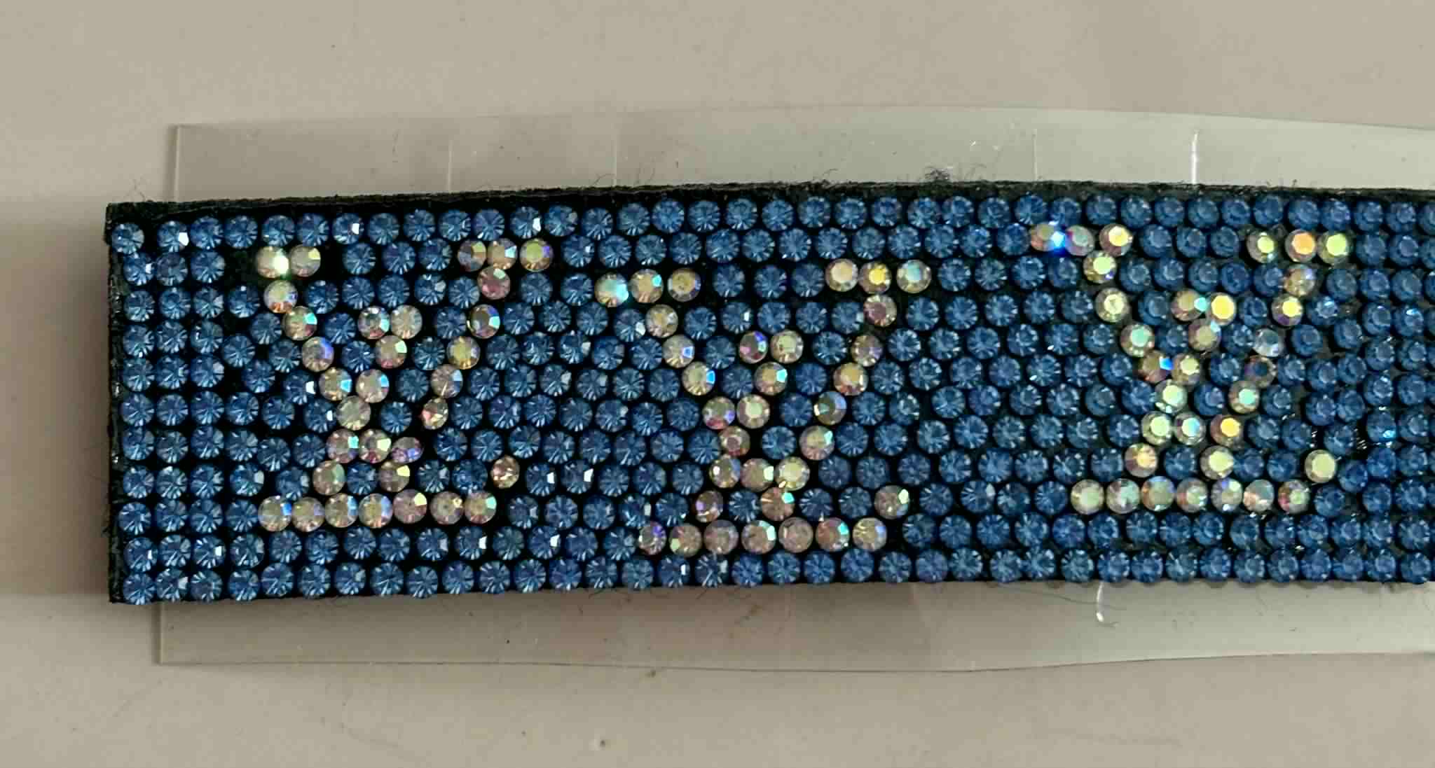 Hair clip L glitter square blue