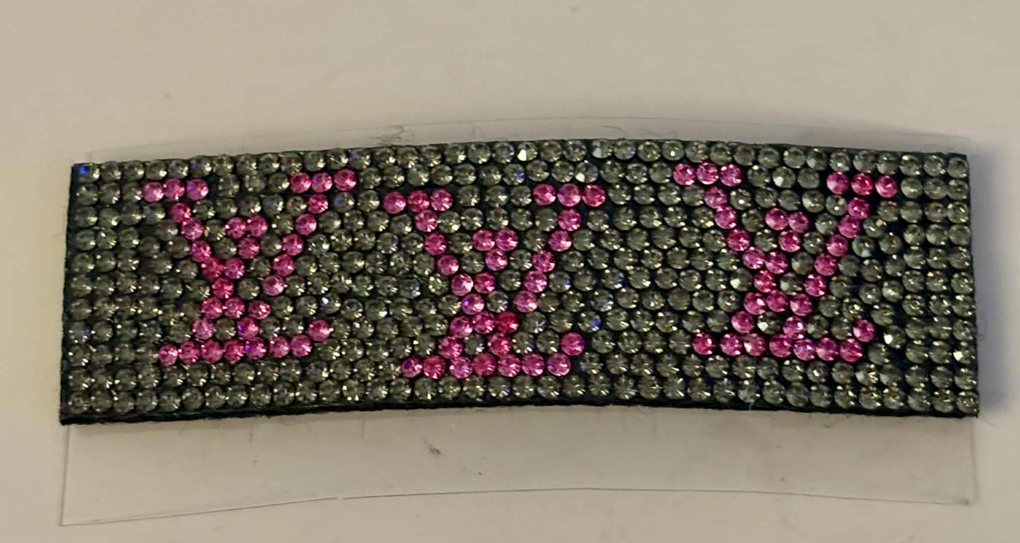 Hair clip L glitter square plum